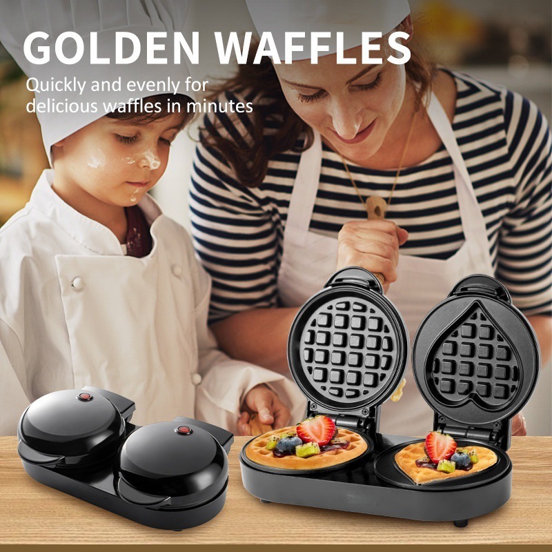 110V Double Plate Waffle Maker - Mini Waffle Maker Machine ulasan dan harga